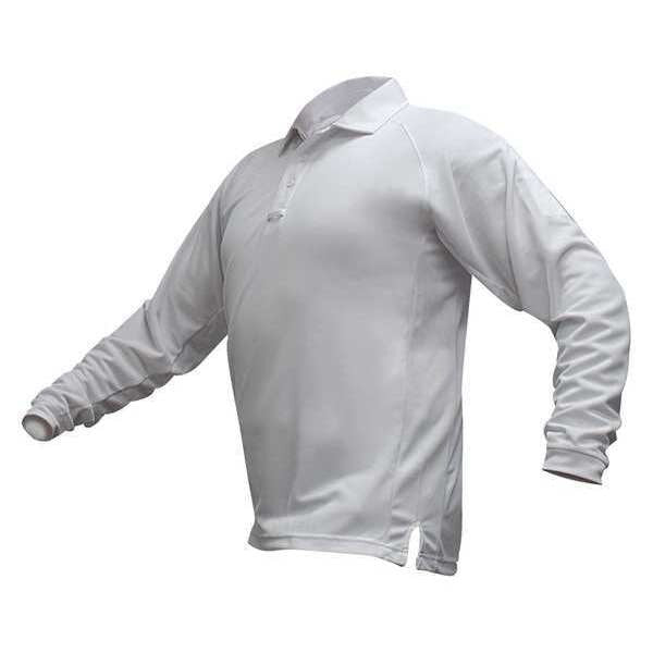 Mens Tactical Polo, White, Long Sleeve, L
