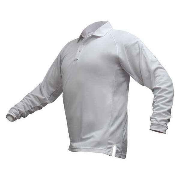 Mens Tactical Polo, White, Long Sleeve, 3XL