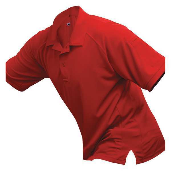 Mens Tactical Polo, Red, Short Sleeve, S
