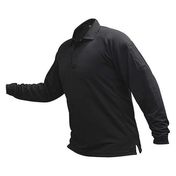 Mens Tactical Polo, Black, Long Sleeve, XL