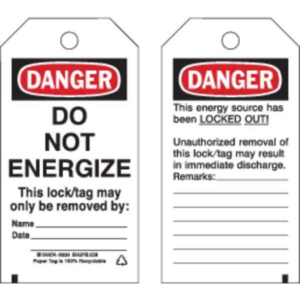 Lockout Tag, 3 x 5-3/4In, Cardstock, PK25