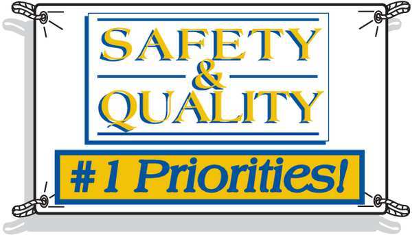 Safety Banner, 3 x 5 ft., Vinyl