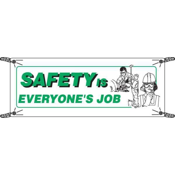 Safety Banner, 3-1/2 x 10 ft., Vinyl