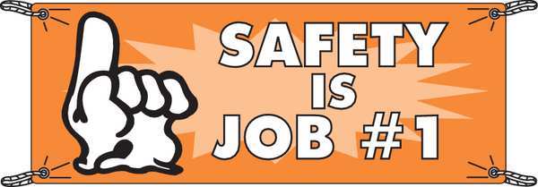 Safety Banner, 3-1/2 x 10 ft., Vinyl