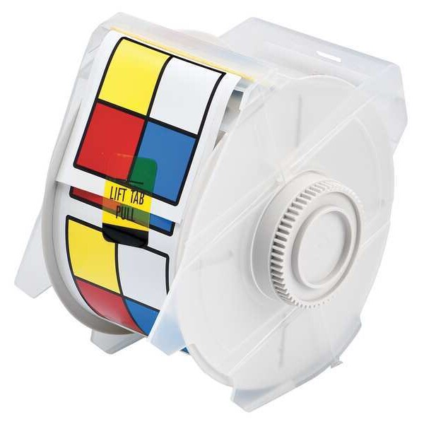 Thermal Transfer Label, Red/Blue/Yellow/White, Labels/Roll: 365