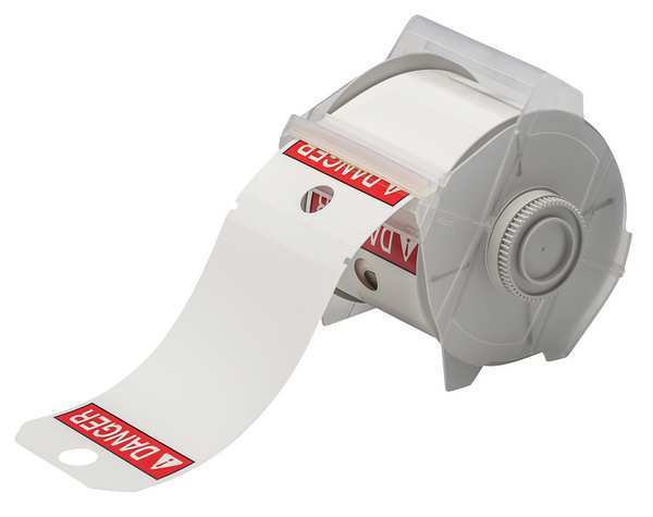 Thermal Transfer Label, Red/White, Labels/Roll: 100