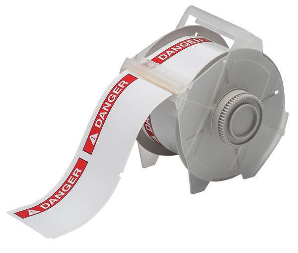 Thermal Transfer Label, White/Red, Labels/Roll: 270