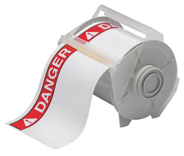 Thermal Transfer Label, White/Red, Labels/Roll: 165