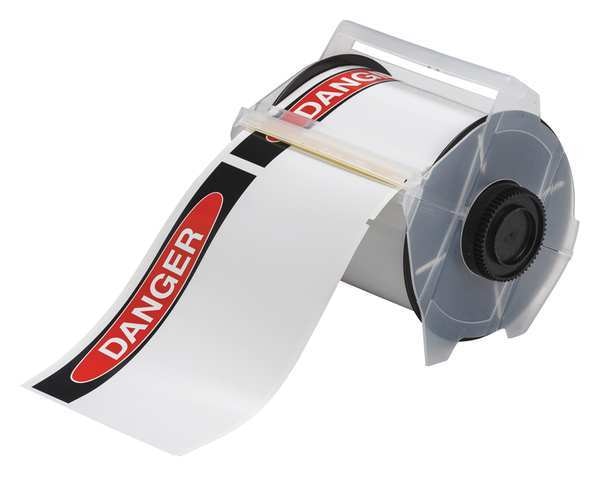 Thermal Transfer Label, Red/White/Black, Labels/Roll: 165