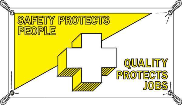 Safety Banner, 3-1/2 x 10 ft., Vinyl