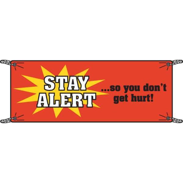 Safety Banner, 3-1/2 x 10 ft., Vinyl