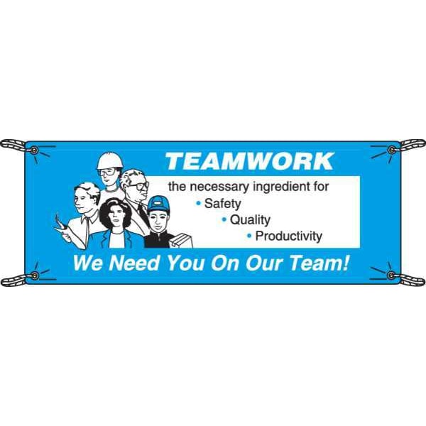Safety Banner, 3-1/2 x 10 ft., Vinyl