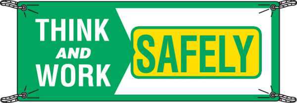 Safety Banner, 3-1/2 x 10 ft., Vinyl