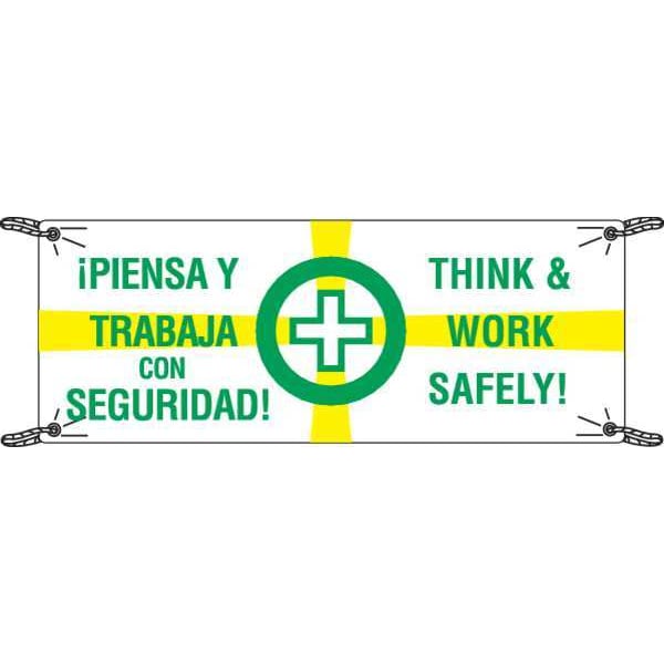 Safety Banner, 3-1/2 x 10 ft., Vinyl