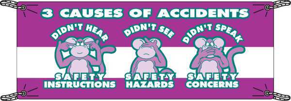 Safety Banner, 3-1/2 x 10 ft., Vinyl