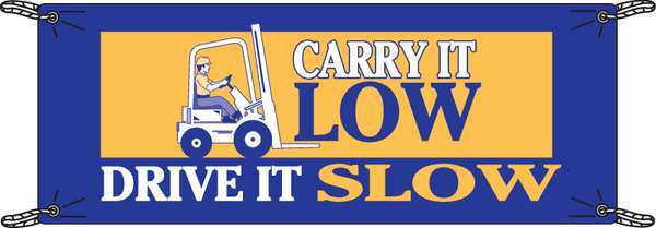 Safety Banner, 3-1/2 x 10 ft., Vinyl