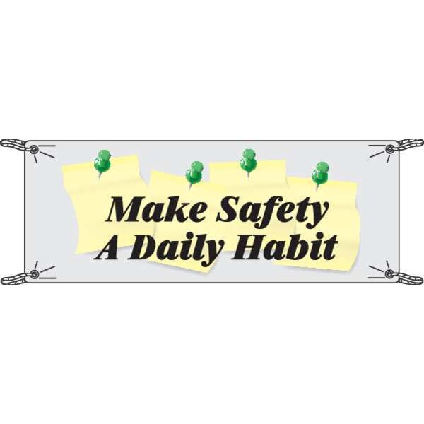 Safety Banner, 42 in x 120 in, Vinyl