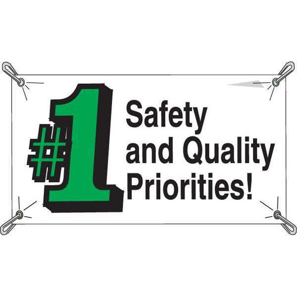 Safety Banner, 3 x 5 ft., Vinyl