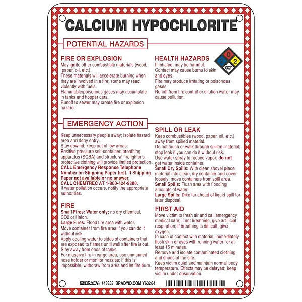 Chemical Sign, 10 in Height, 7 in Width, Rectangle