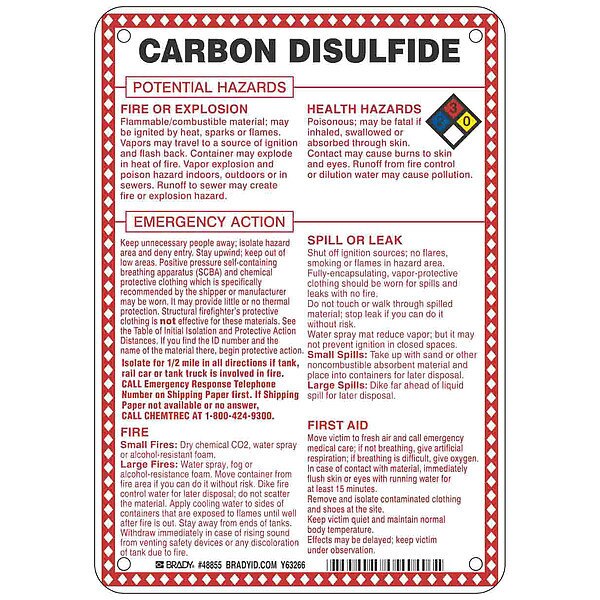 Chemical Sign, 10 in Height, 7 in Width, Rectangle