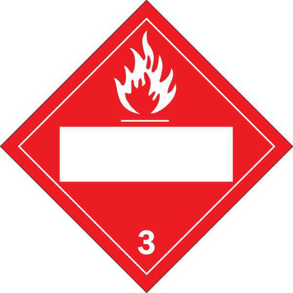 Vehicle Placard, Flammable 3, White/Red
