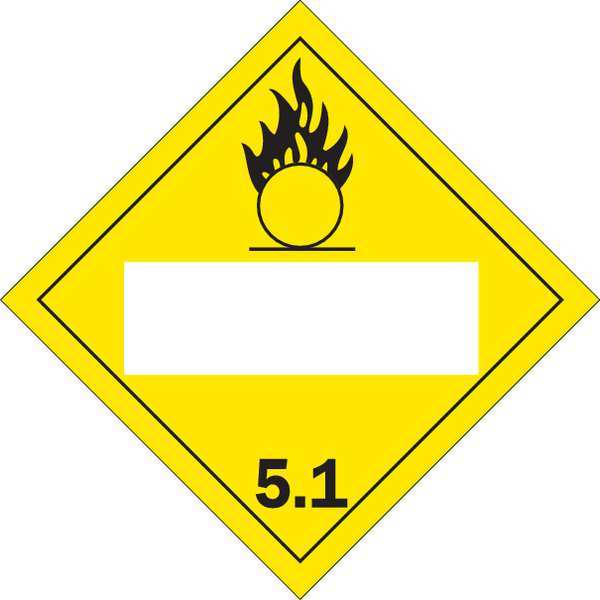 Vehicle Placard, Oxidizer 5.1, Blk/Ylw