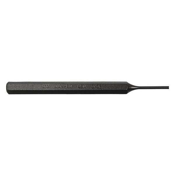 Pin Punch, 4-1/2in L, 3/32in Tip, Steel, BO