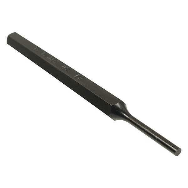 Pin Punch, 4-3/4in L, 1/8in Tip, Steel, BO