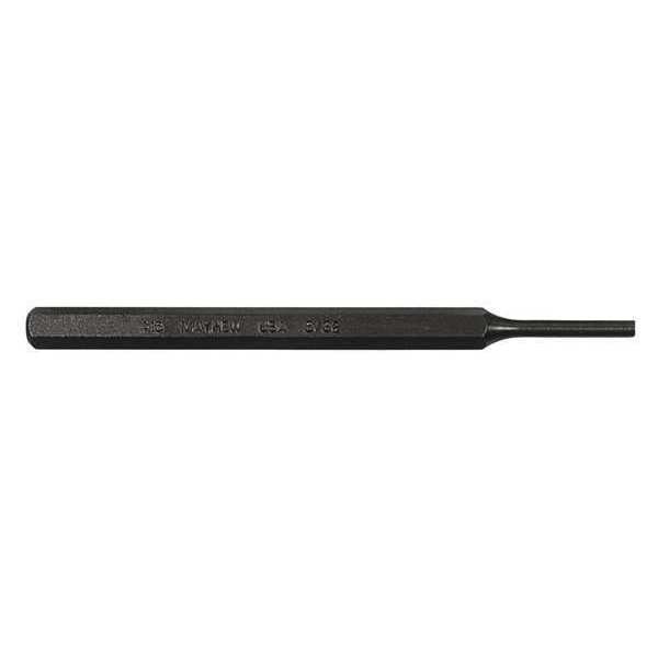 Pin Punch, 5in L, 5/32in Tip, Steel, BO