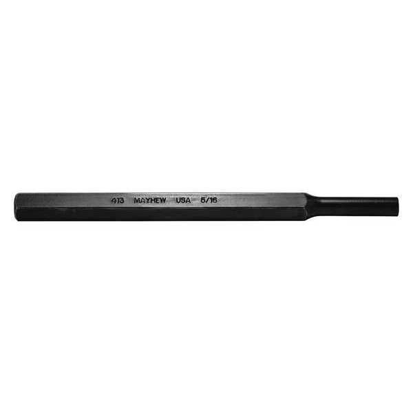 Pin Punch, 6in L, 5/16in Tip, Steel, BO