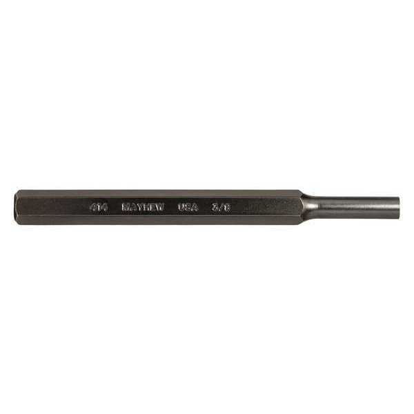 Pin Punch, 6in L, 3/8in Tip, Steel, BO