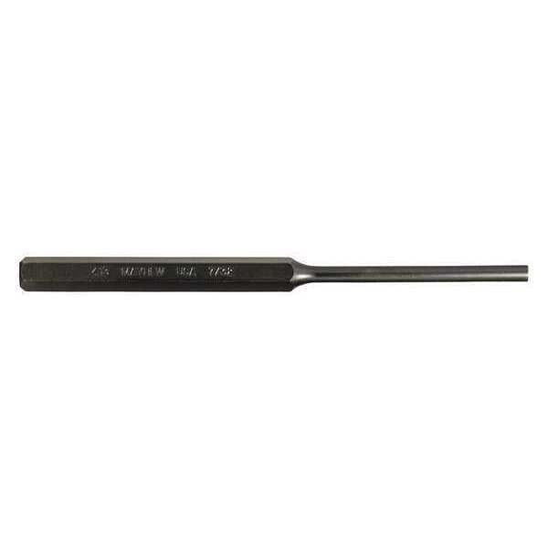 Pin Punch, 6in L, 7/32in Tip, Steel, BO