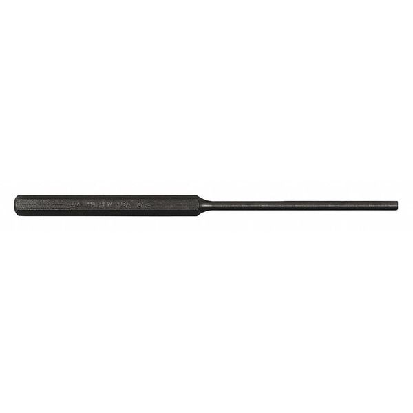 Pin Punch, 8in L, 3/16in Tip, Steel, BO