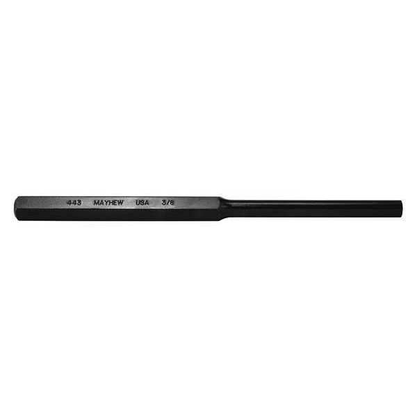 Pin Punch, 8in L, 3/8in Tip, Steel, BO