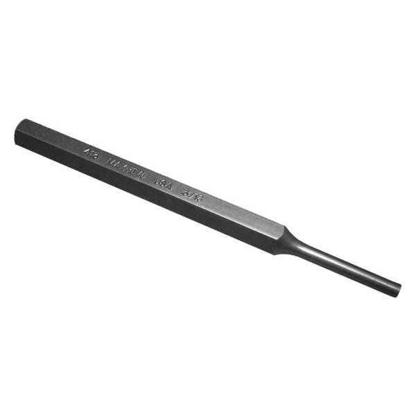 Pin Punch, 5-1/4in L, 3/16in Tip, Steel