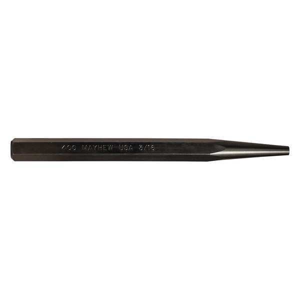 Solid Punch, 5in L, 3/16in Tip, Steel, BO