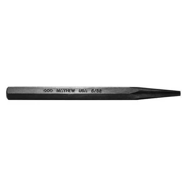 Solid Punch, 5in L, 5/32in Tip, Steel, BO