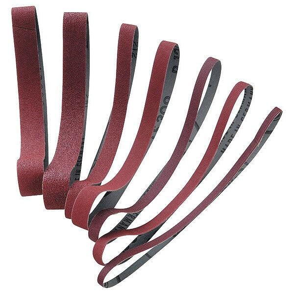 Sanding Belt, Coated, 3/4 in W, 20 13/32 in L, 80 Grit, Medium, Aluminum Oxide, Red