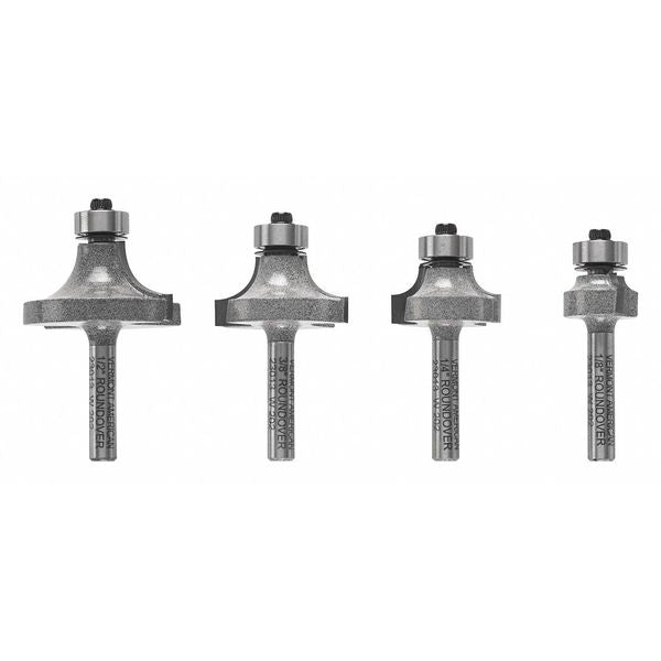 Router Bit Set, Carbide Tipped, 4 pcs.
