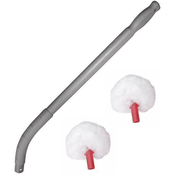 Toilet Swab, 22 1/2 in L Handle, 3 1/2 in L Brush, White, Plastic, 26 in L Overall