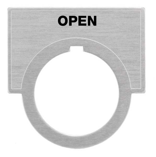 Legend Plate, Open, Black/Brushed Aluminum