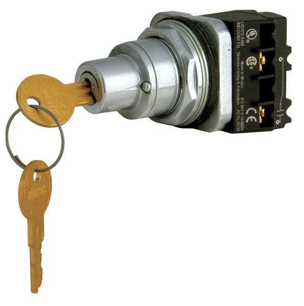 Non-Illum Selector Switch, 1NO, Chrome, 2P