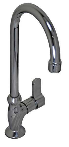 Manual, Single Hole Only Mount, Commercial 1 Hole Gooseneck Bar Faucet