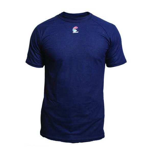 Flame Resistant Crewneck Shirt, Navy, Modacrylic, M
