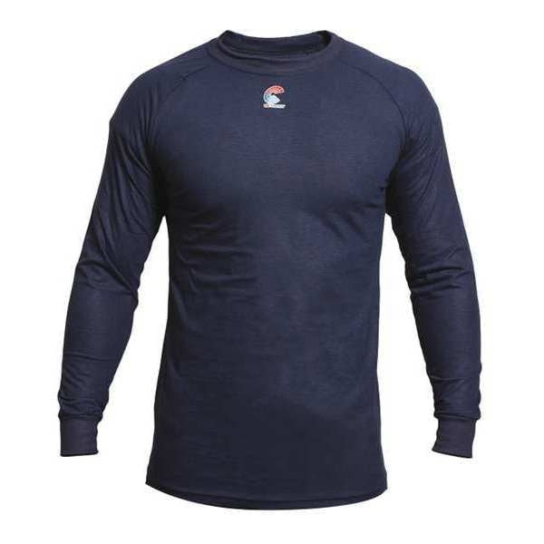 Flame Resistant Crewneck Shirt, Navy, Modacrylic, S