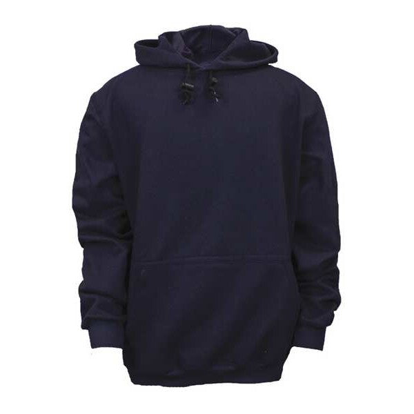 Flame Resistant Hooded Sweatshirt, Navy, UltraSoft(R) Fleece, M