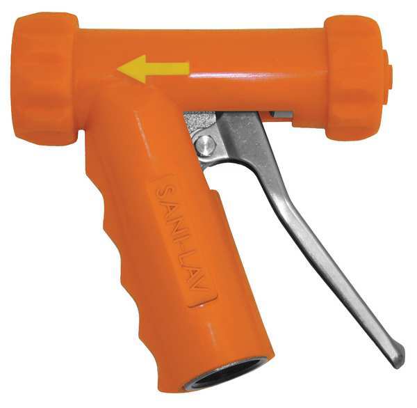 Pistol Grip Spray Nozzle, 3/4 in Female, 150 psi, 7 gpm, Safety Orange