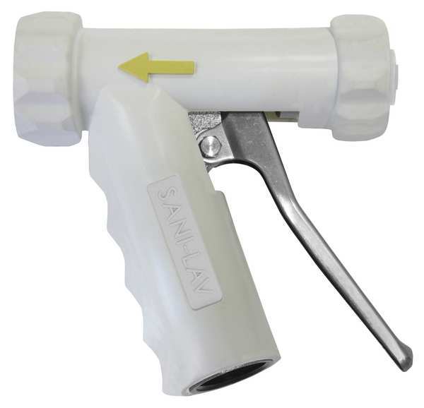 Pistol Grip Spray Nozzle, 3/4 in Female, 150 psi, 7 gpm, White