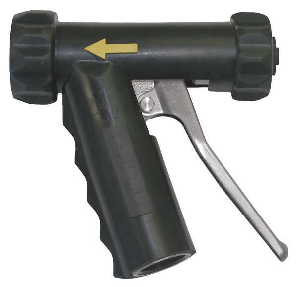 Pistol Grip Spray Nozzle, 3/4 in Female, 150 psi, 7 gpm, Black