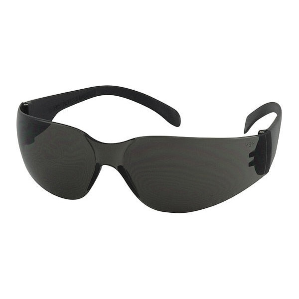 Safety Glasses, Gray Polycarbonate Lens, Scratch-Resistant